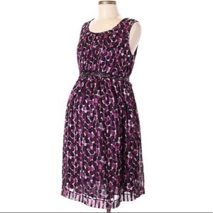 Motherhood Maternity | Purple Polka Dot Dress | M